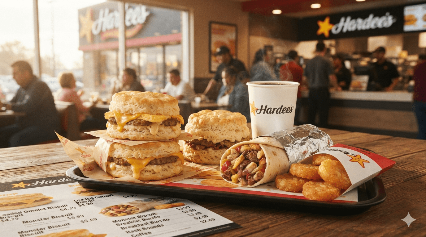hardee's breakfast menu with prices